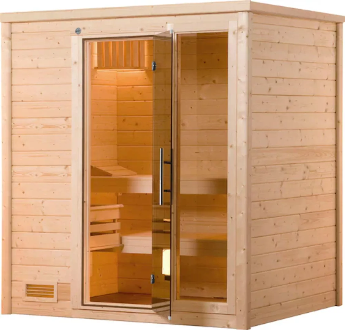 Weka Premium Massivholz-Sauna Bergen 1 Sparset 7,5 kW BioS digi. Steuerung günstig online kaufen