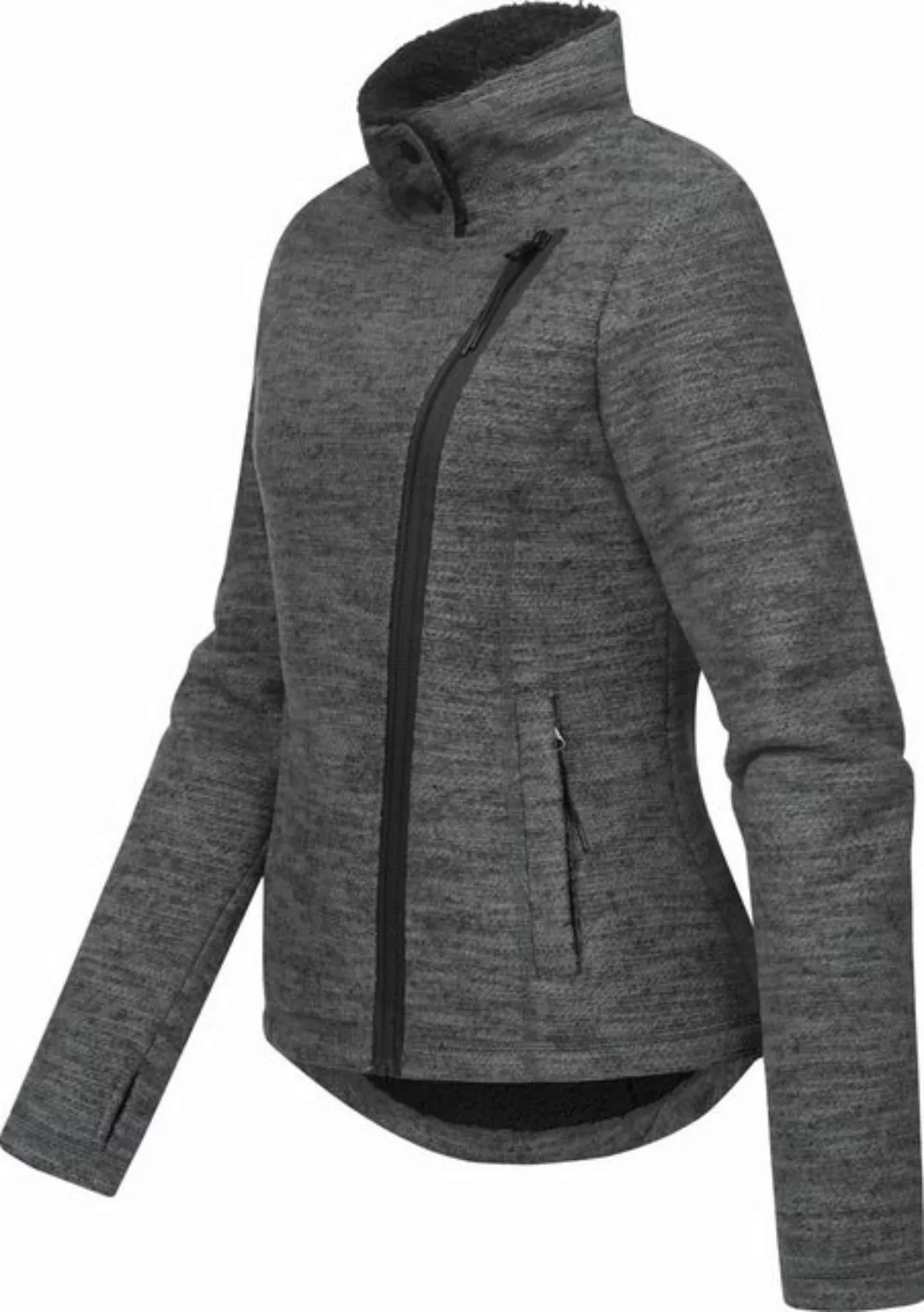 Ragwear Strickfleecejacke Saskie Melange Grob gestrickte Damen-Jacke mit Te günstig online kaufen