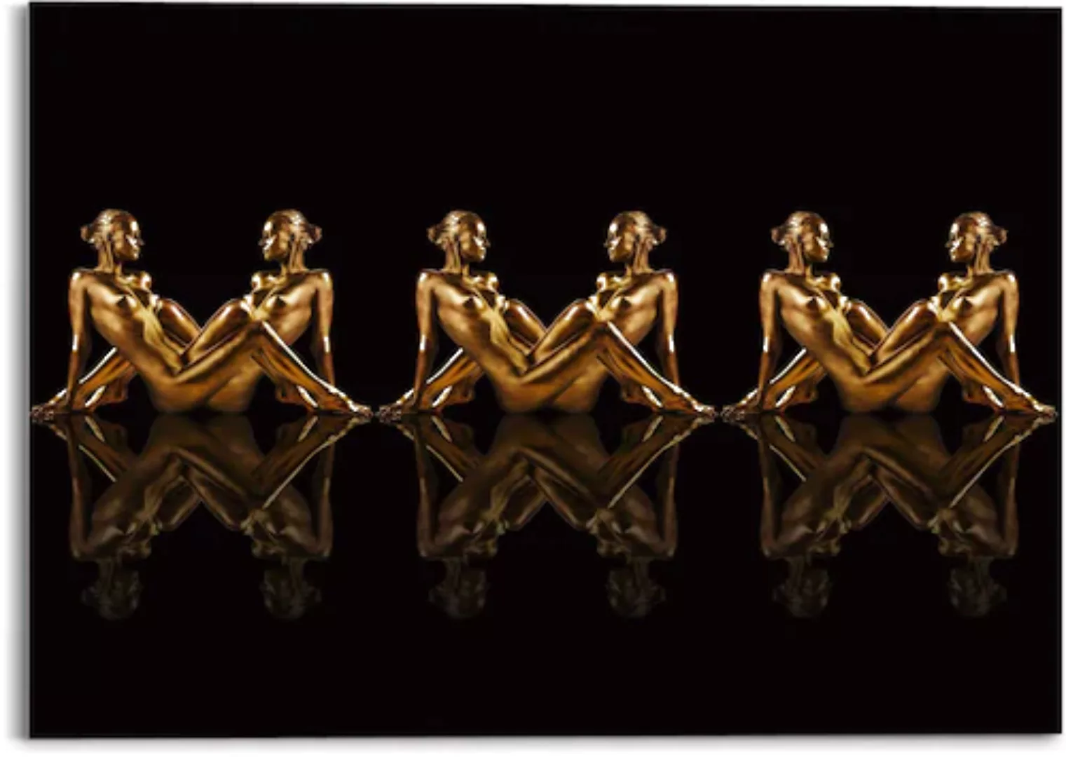 Reinders! Glasbild »Glasbild Frauen in Gold Symmetrie - Caleidoscoop«, Frau günstig online kaufen