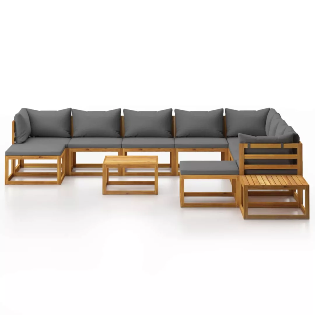 12-tlg. Garten-lounge-set Mit Auflagen Massivholz Akazie günstig online kaufen