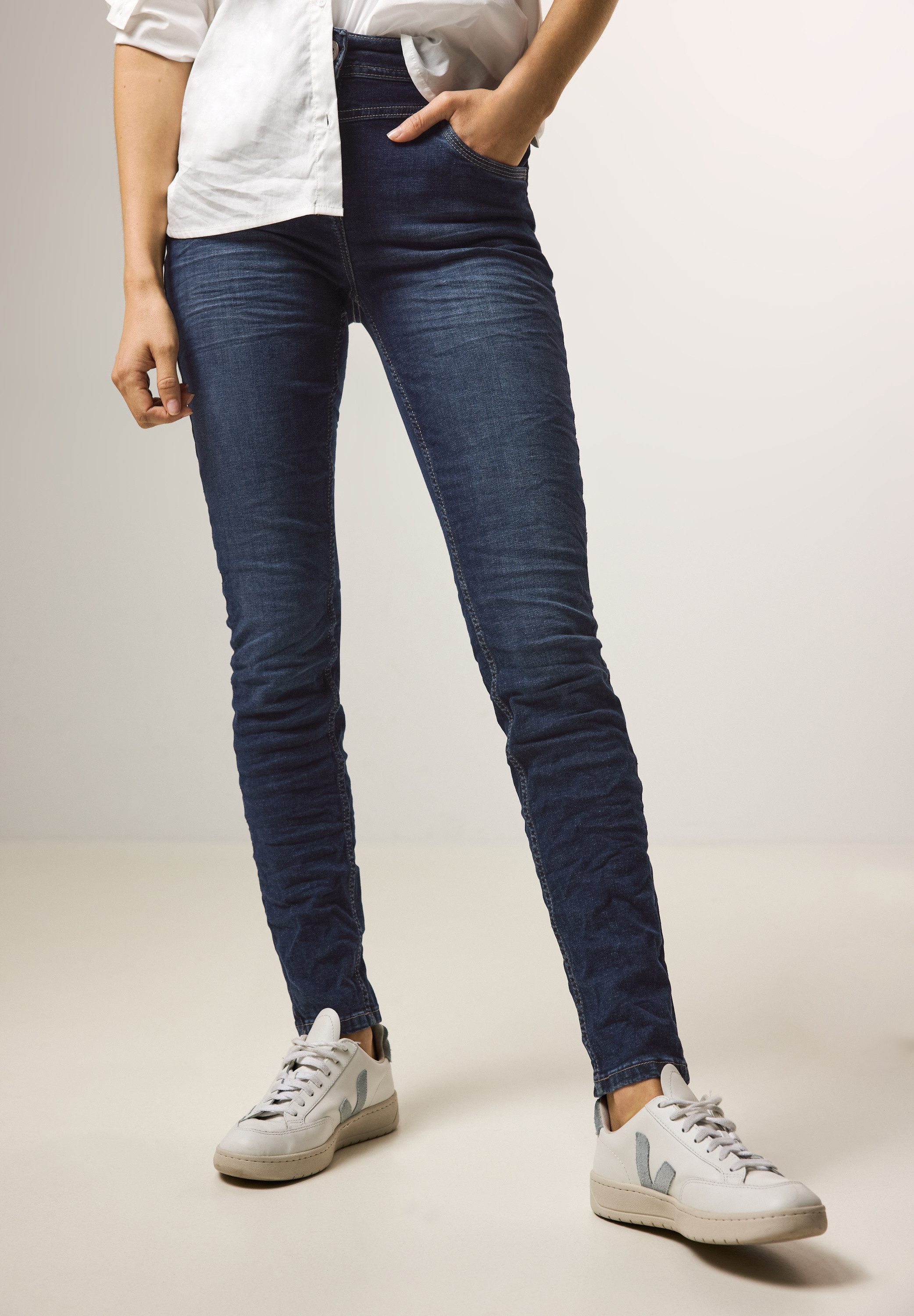 Cecil Slim-fit-Jeans "Style Vicky", in blauer Waschung günstig online kaufen