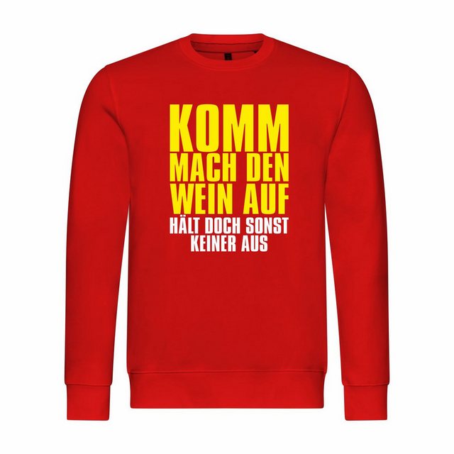 deinshirt Rundhalspullover Herren Sweatshirt Komm mach den Wein auf - hält günstig online kaufen