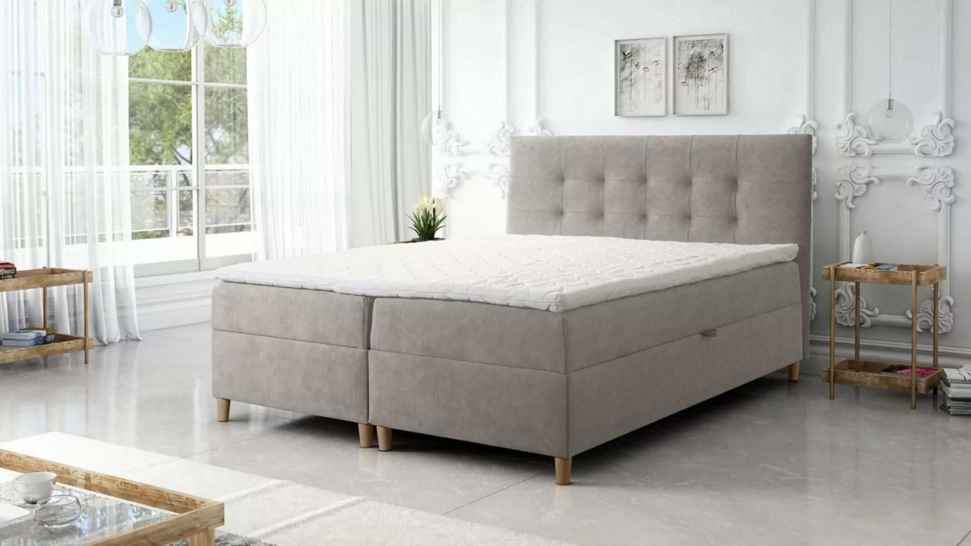 Furnix Boxspringbett DEISE 120/140/160/180/200x200 Doppelbett mit Topper un günstig online kaufen