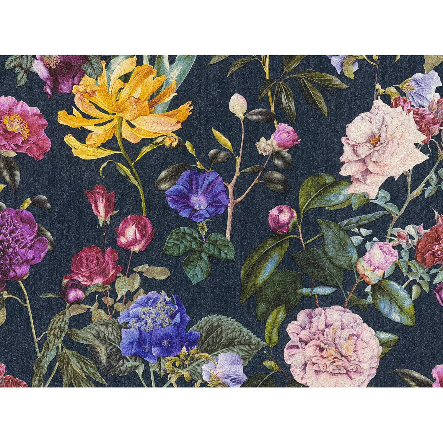 Bricoflor Blaue Vliestapete mit Blumen Florale Tapete mit Blumenmuster in D günstig online kaufen