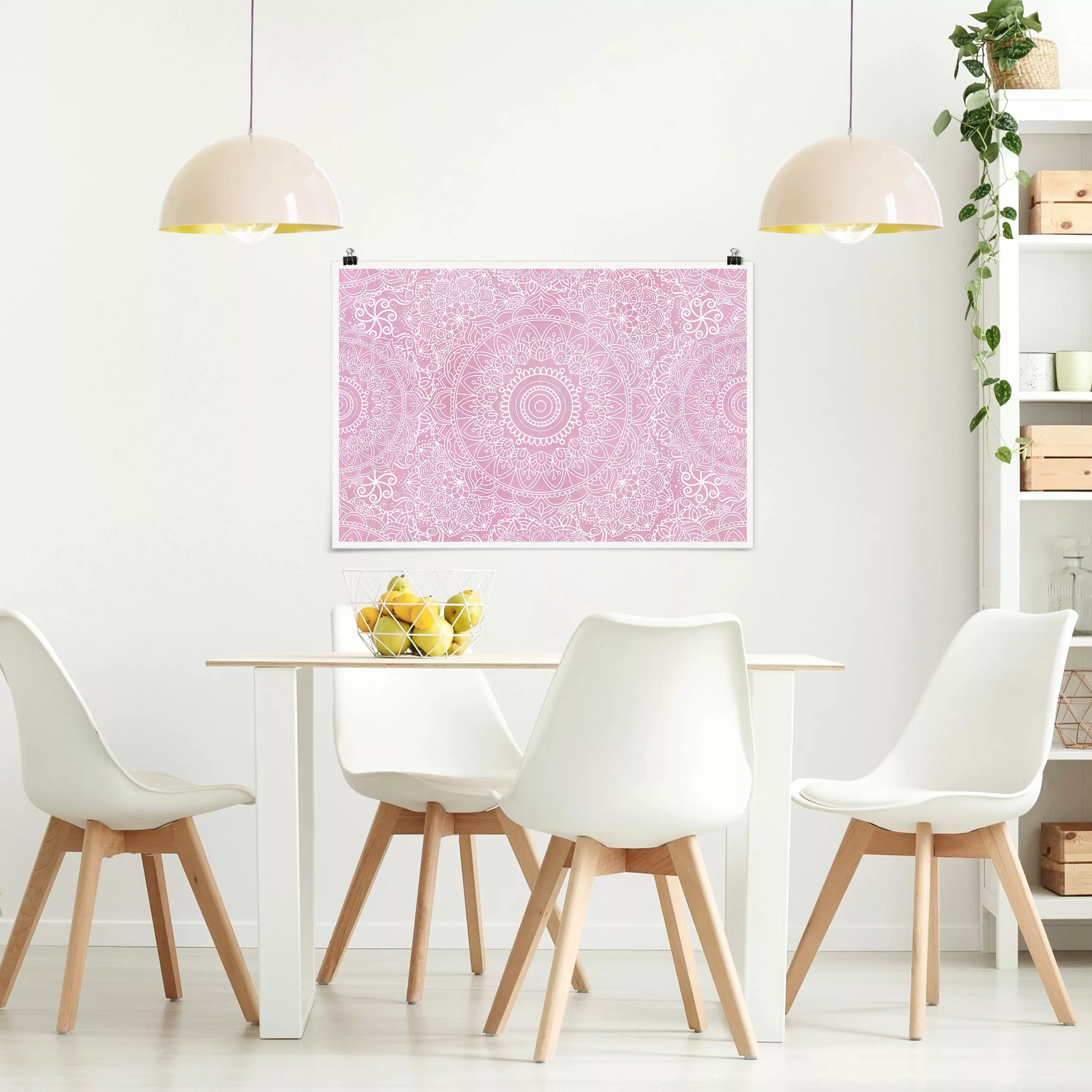 Poster Muster Mandala Rosa günstig online kaufen