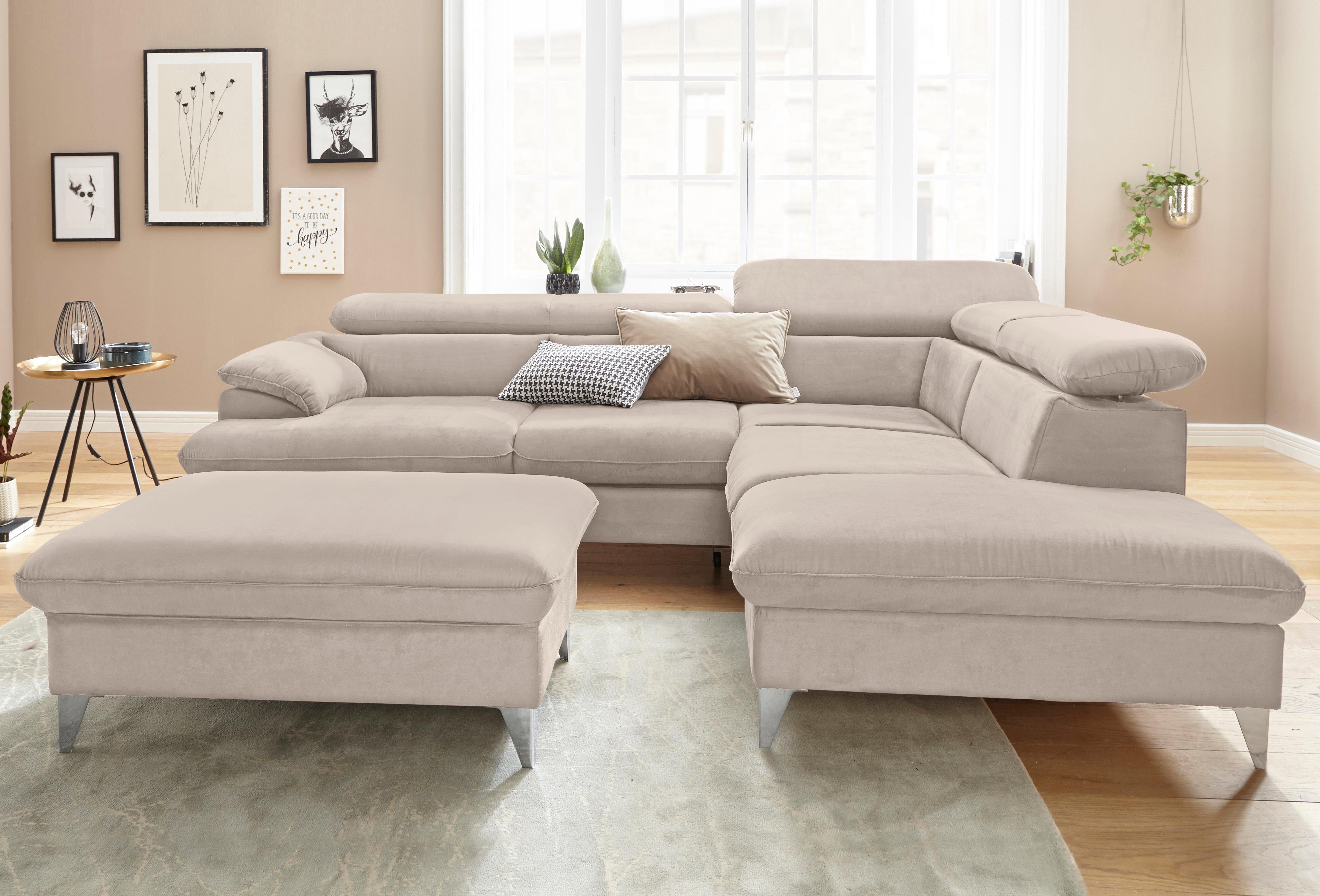 COTTA Polstergarnitur "Caluso L-Form", Set bestehend aus: Ecksofa mit Kopft günstig online kaufen