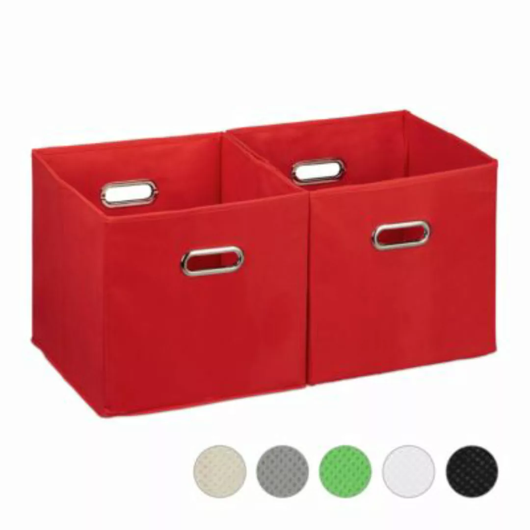 relaxdays Aufbewahrungsbox Stoff 2er Set rot günstig online kaufen
