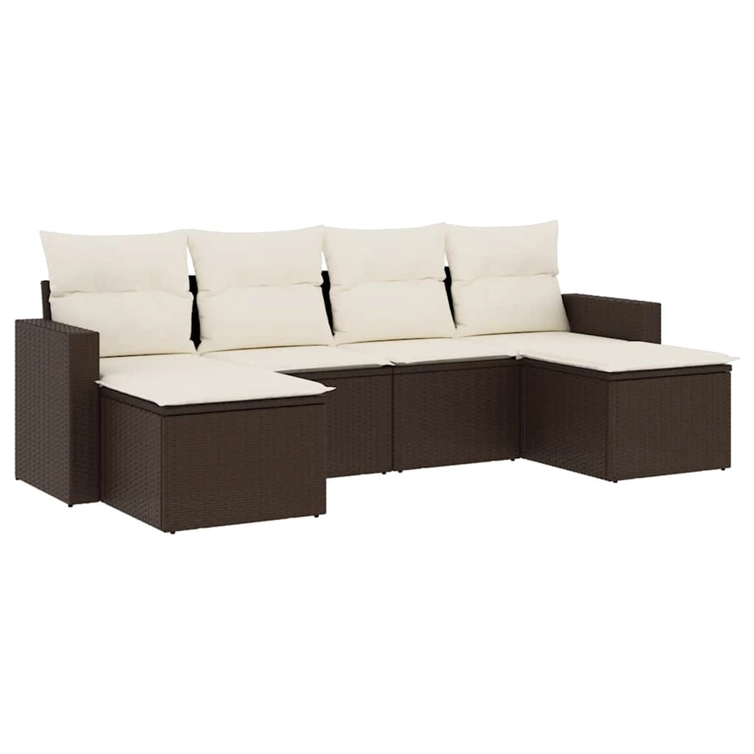 vidaXL 6-Tlg Garten-Sofagarnitur mit Kissen Braun Poly Rattan 3219313 günstig online kaufen