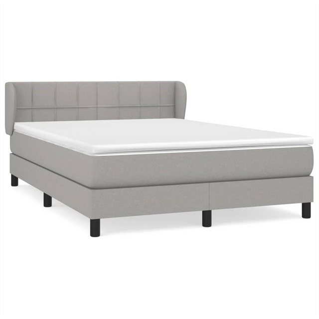 DOTMALL Boxspringbett Boxspringbett mit Matratze, 140x190 cm, Hellgrau, Sto günstig online kaufen