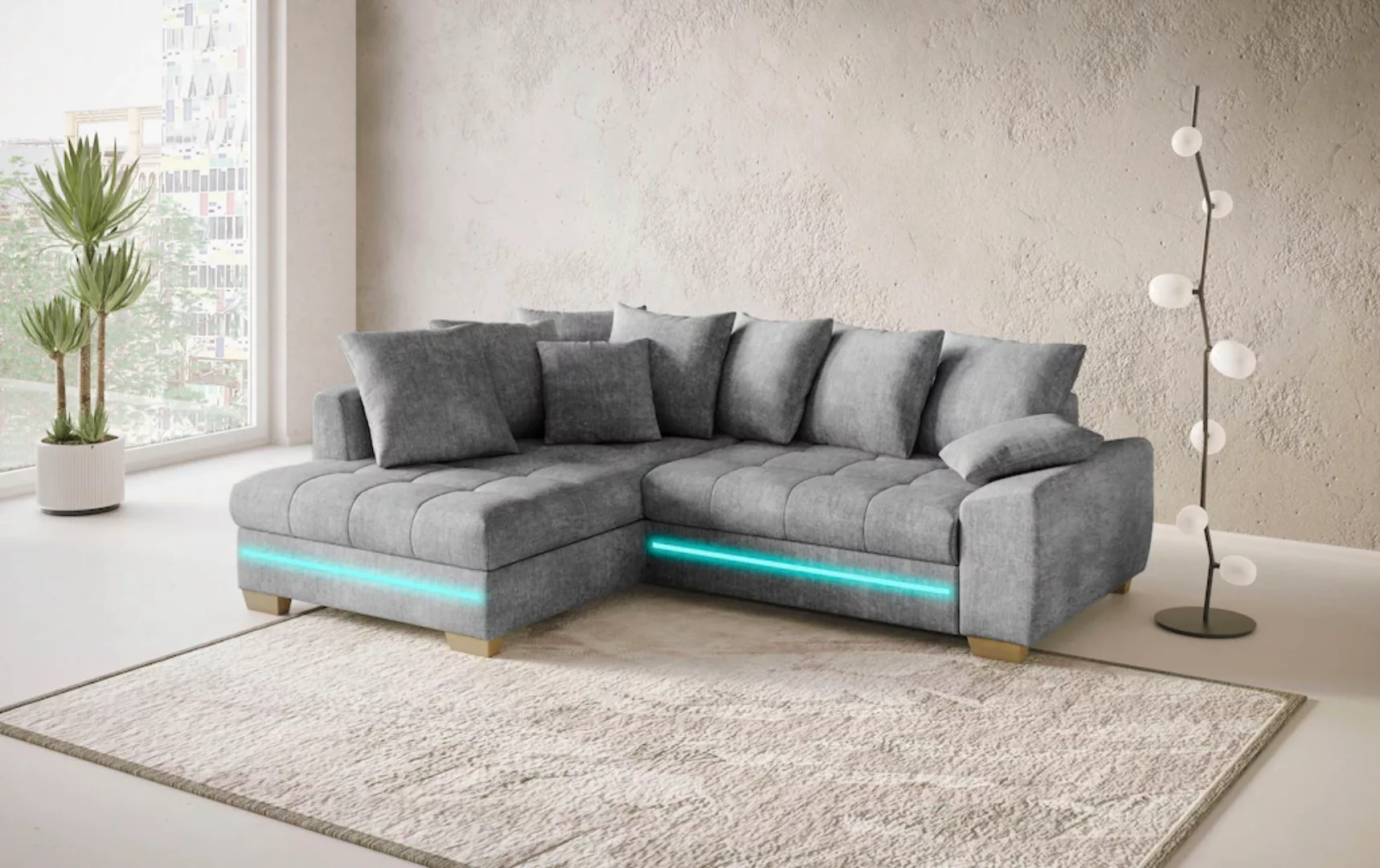 Mr. Couch Ecksofa "Nikita II, L-Form", mit Kaltschaum, RGB-LED Beleuchtung, günstig online kaufen