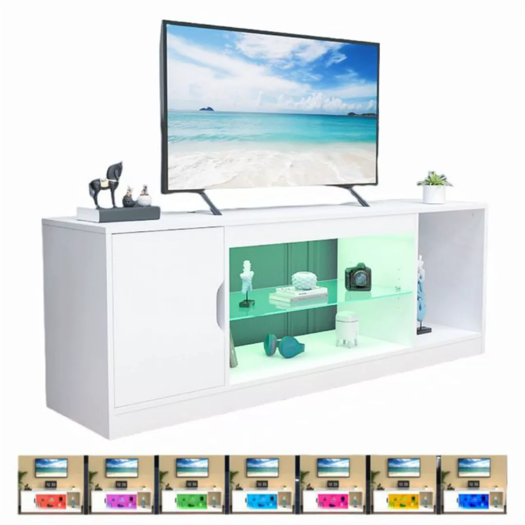 WILGOON TV-Schrank Lowboard TV Schrank, Fernsehkommode, mit 16 Farben LED B günstig online kaufen