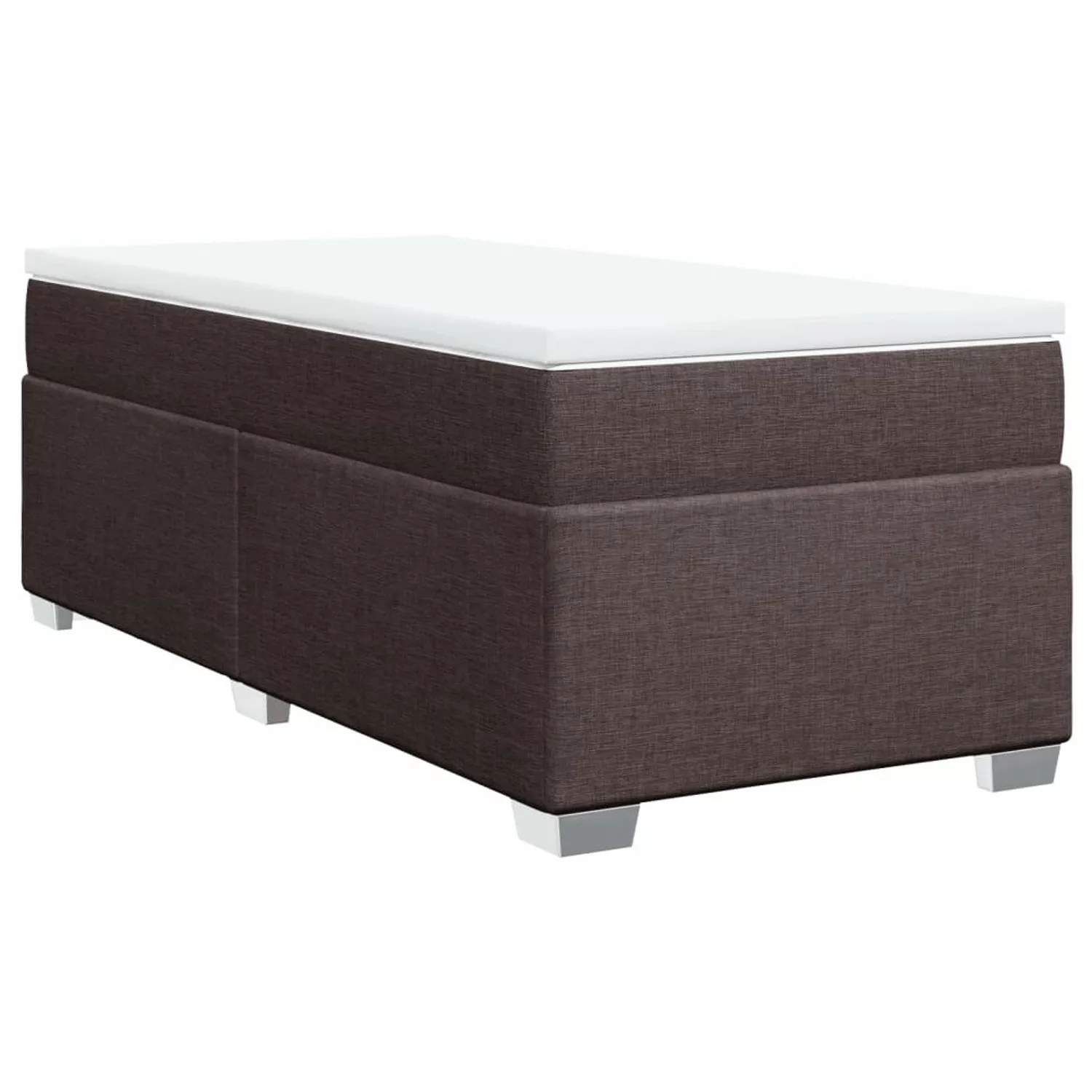 vidaXL Boxspringbett, Boxspringbett mit Matratze Dunkelbraun 80x200 cm Stof günstig online kaufen