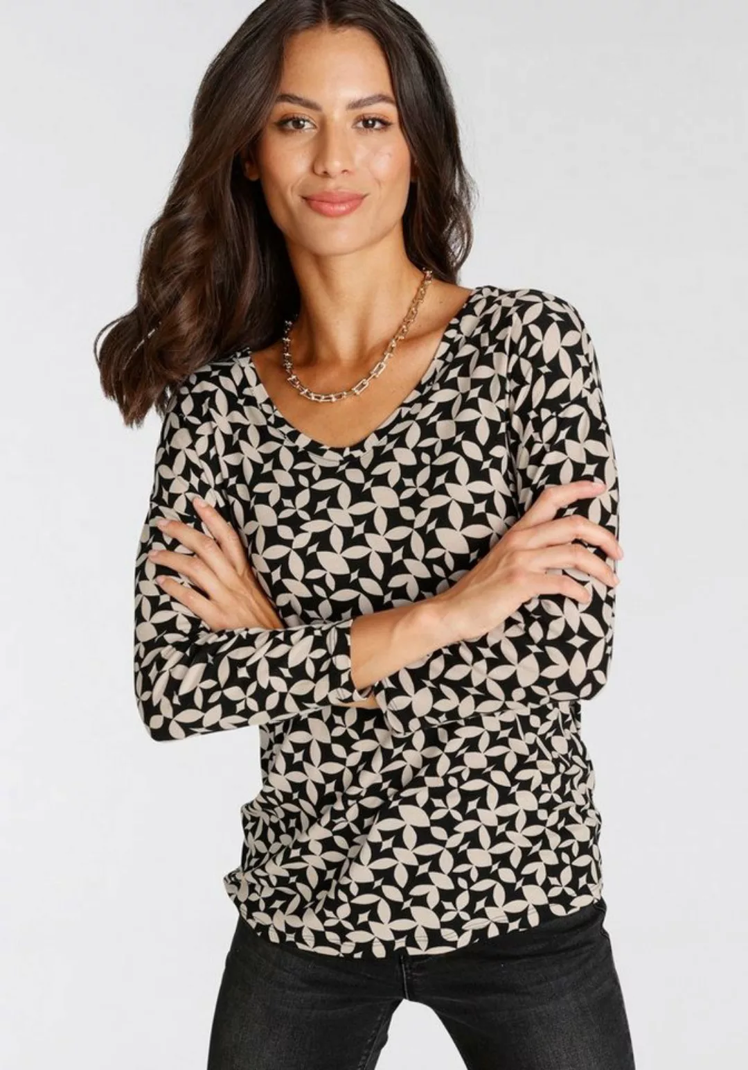 Laura Scott 3/4-Arm-Shirt mit Allover-Print günstig online kaufen