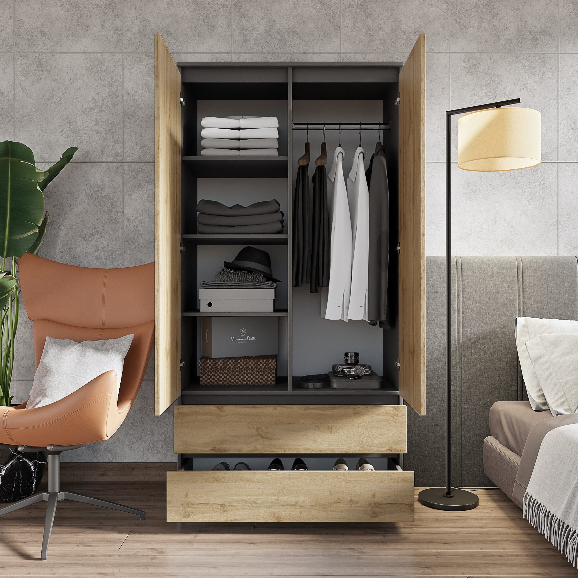 Furnica Kleiderschrank Garderobenschrank, 2 Türen und günstig online kaufen