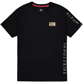 Alpha Industries  T-Shirts & Poloshirts Camo Sleeve T-Shirt - black günstig online kaufen