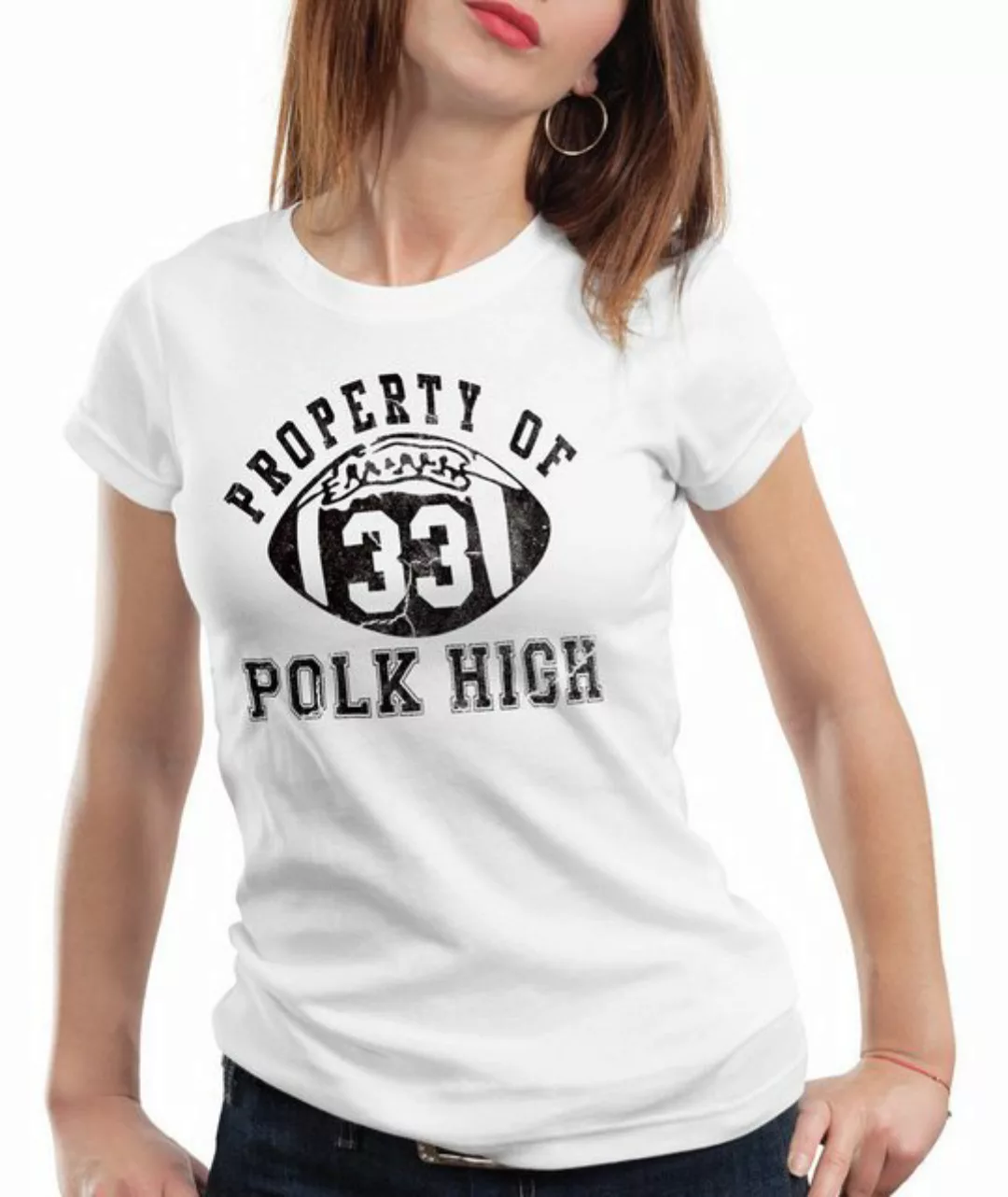 style3 T-Shirt Property of Polk High nette football bundy schrecklich famil günstig online kaufen