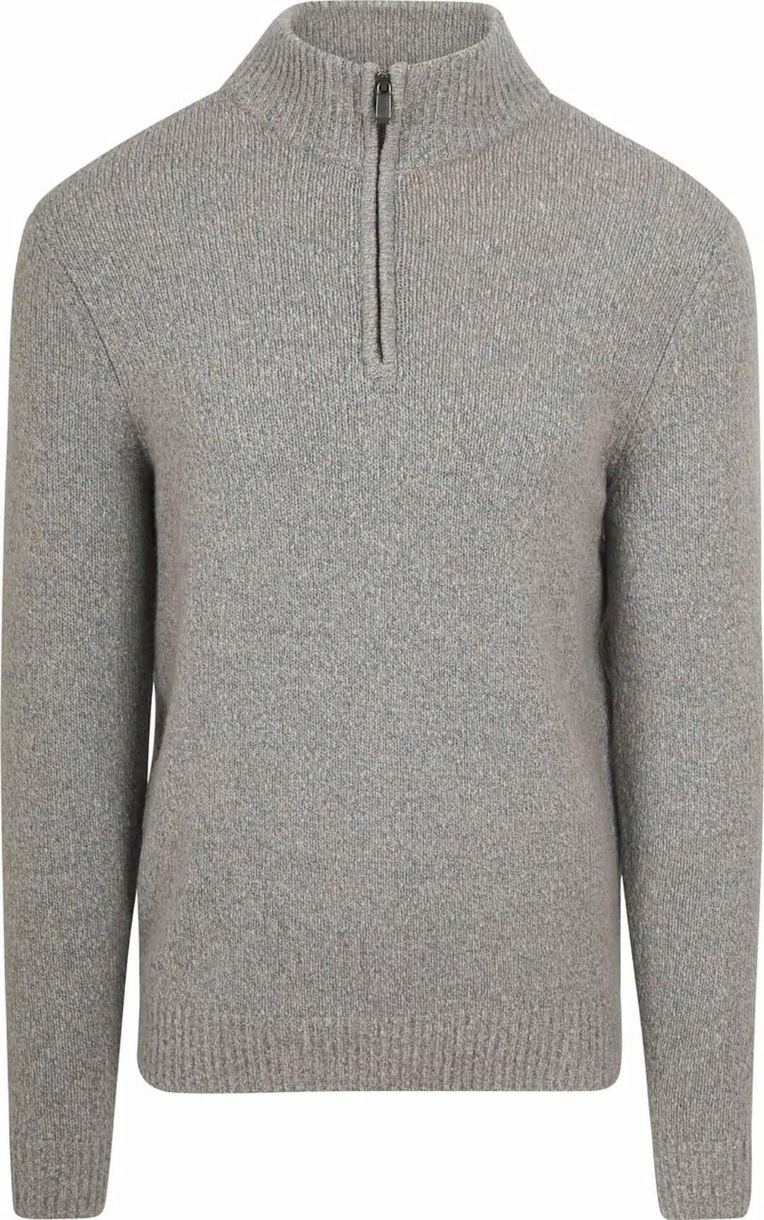 Suitable Half Zip Pullover Boiled Wool Grau - Größe XL günstig online kaufen