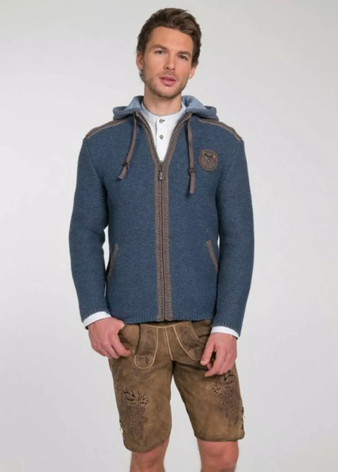 Spieth & Wensky Trachtenstrickjacke Dakar 70 cm mit Sweater-Kapuze mit abkn günstig online kaufen