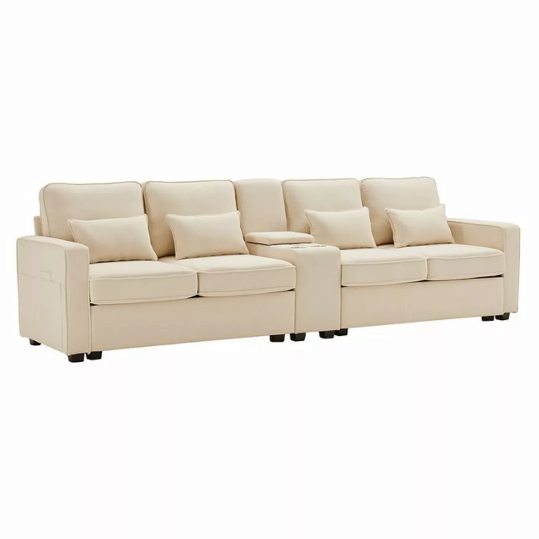 Veepeak Big-Sofa Modernes 4-Sitzer-Sofa aus Leinenstoff geeignet für Wohnzi günstig online kaufen