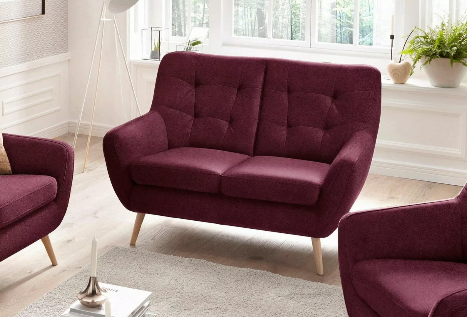 exxpo - sofa fashion 2-Sitzer »Scandi, bequem, aufwendige Rückenpolsterung günstig online kaufen