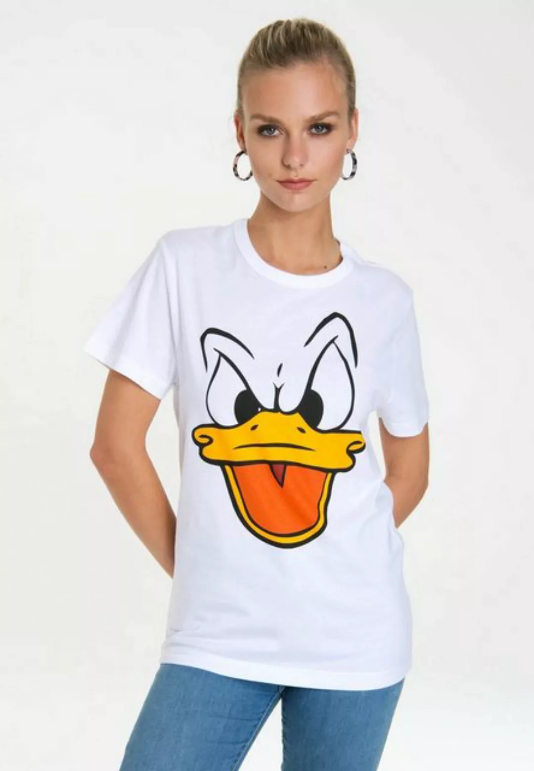 LOGOSHIRT T-Shirt Donald Duck – Face mit lizenziertem Originaldesign günstig online kaufen
