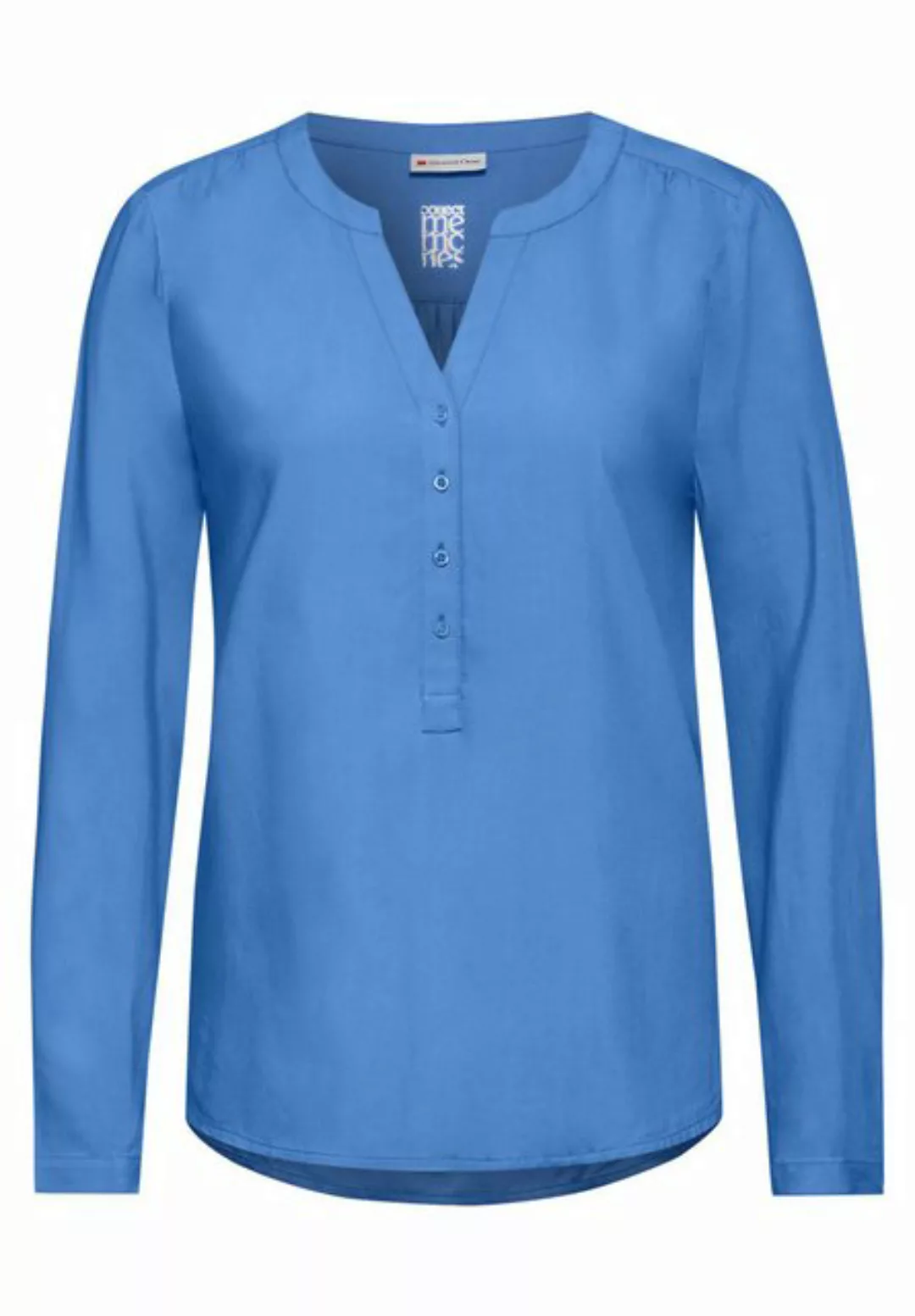 STREET ONE Klassische Bluse Street One Uni Basic Bluse in Marina Blue (1-tl günstig online kaufen