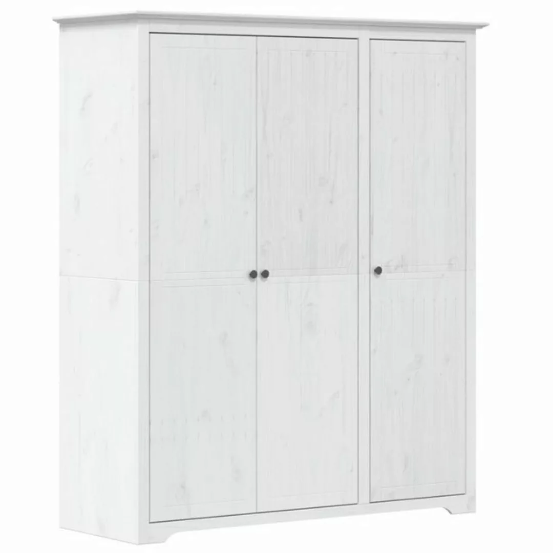 furnicato Kleiderschrank BODO Weiß 146x53,5x173 cm Massivholz Kiefer günstig online kaufen