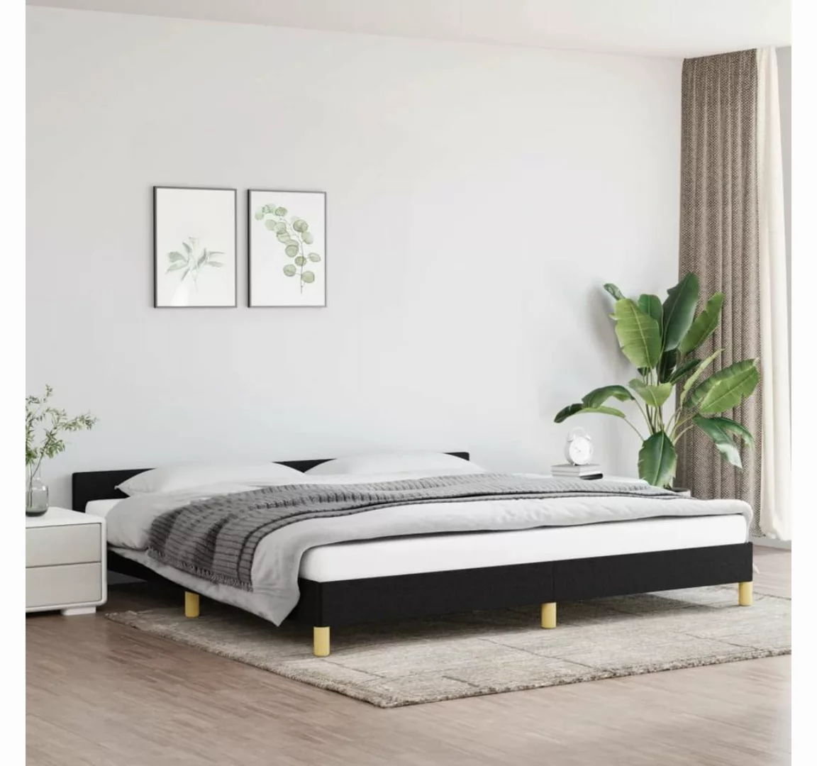 furnicato Bett Bettgestell mit Kopfteil Schwarz 200x200 cm Stoff günstig online kaufen