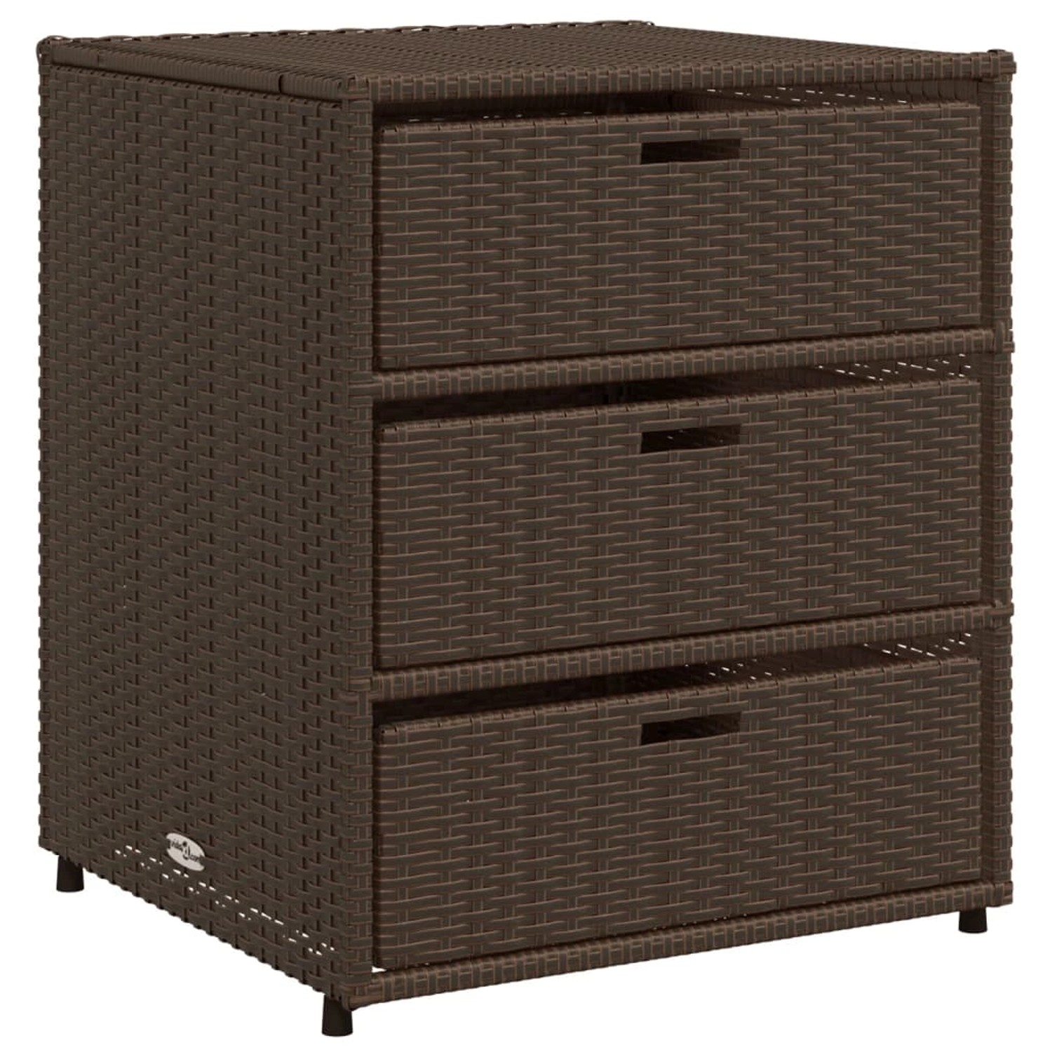 vidaXL Gartenschrank Braun 55x59x69 cm Poly Rattan günstig online kaufen