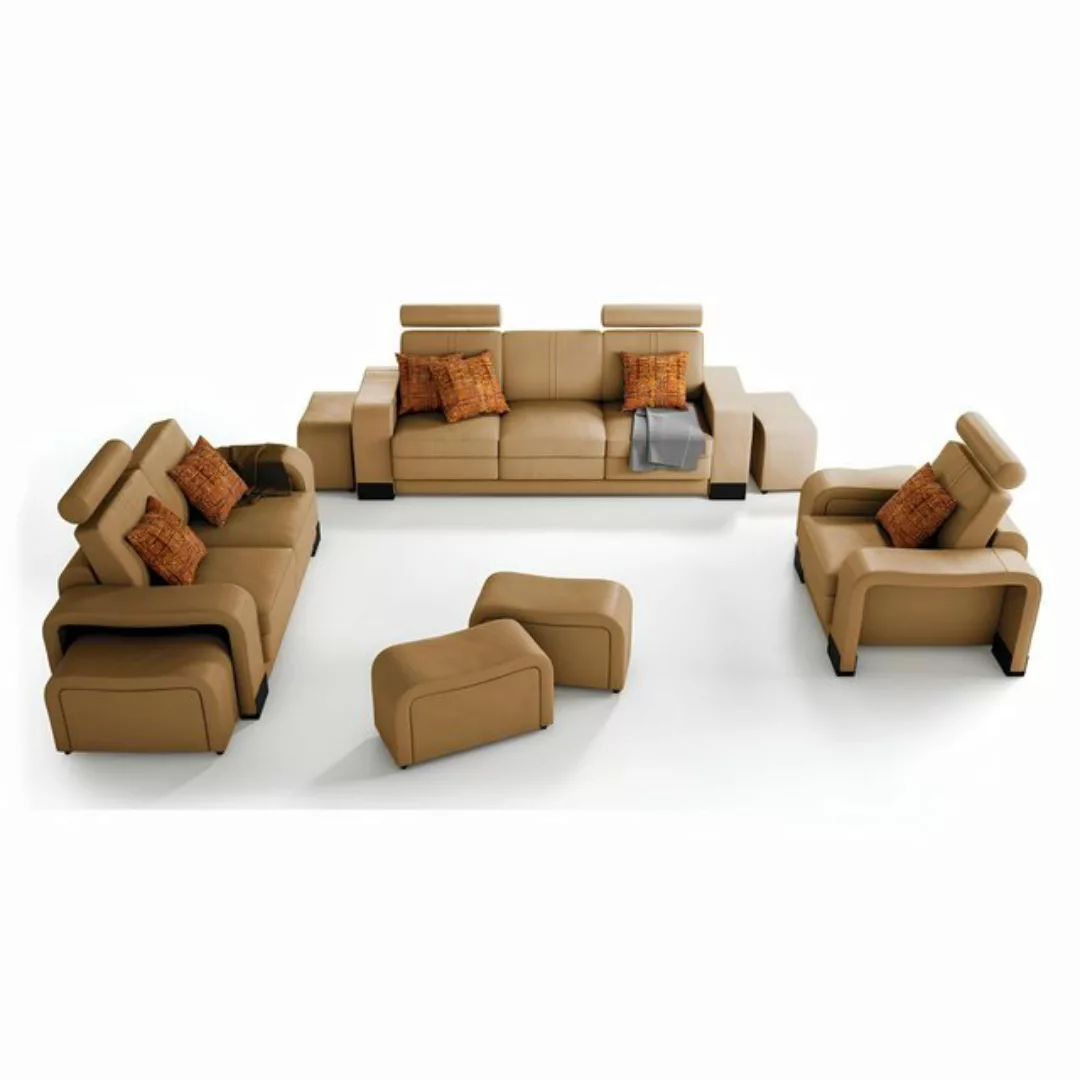 Xlmoebel Sofa Wohnzimmermöbel Set Sofa aus Leder mit 3-Sitzer, 2-Sitzer und günstig online kaufen