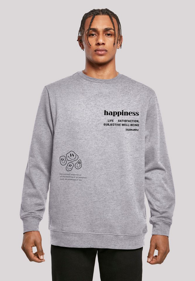 F4NT4STIC Kapuzenpullover happiness CREWNECK Print günstig online kaufen