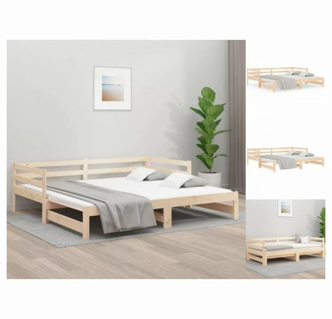 vidaXL Bettgestell Tagesbett Ausziehbar 2x90x190 cm Massivholz Kiefer Bett günstig online kaufen