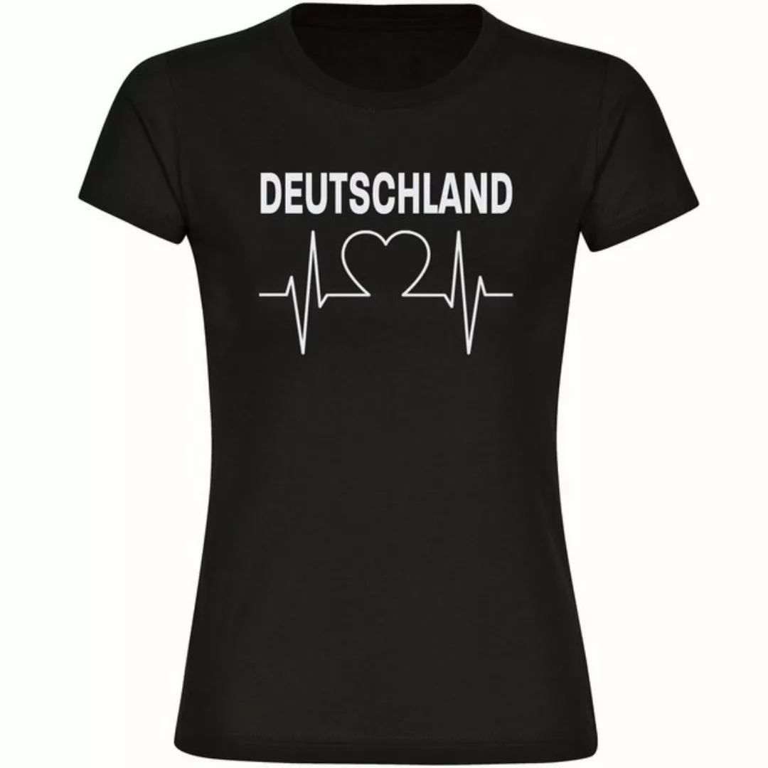 multifanshop T-Shirt Damen Deutschland - Herzschlag - Frauen günstig online kaufen