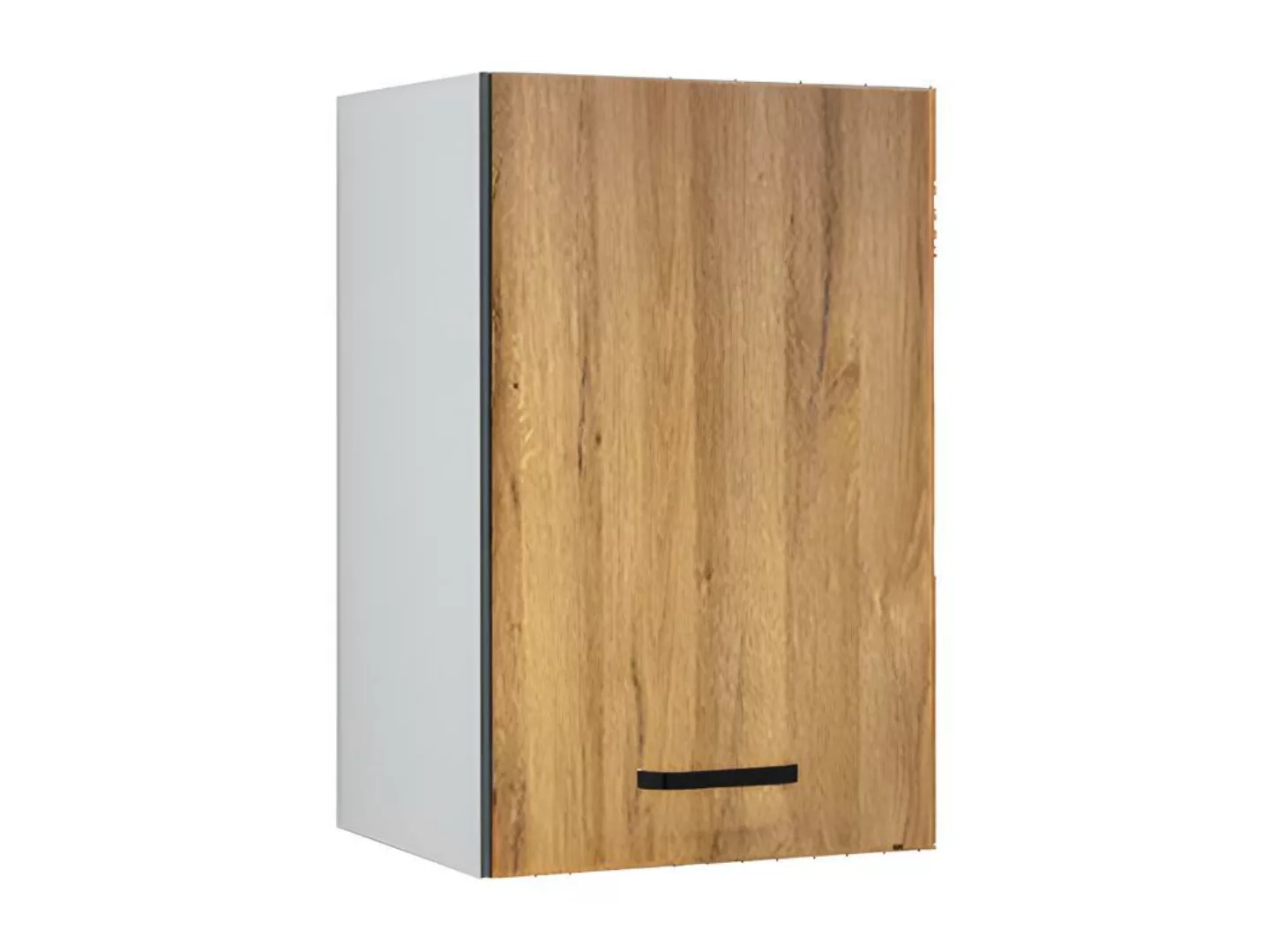 Küchenschrank - 1 Oberschrank - 1 Tür- Holzfarben & Schwarz - TRATTORIA günstig online kaufen