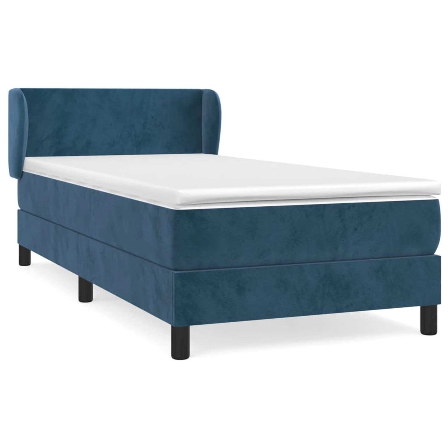 vidaXL Boxspringbett mit Matratze Dunkelblau 90x200 cm Samt1387800 günstig online kaufen