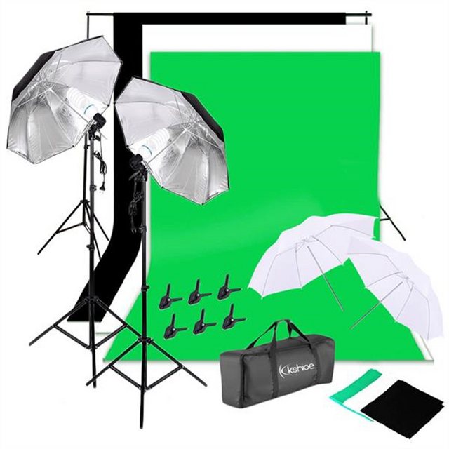 XDeer Falthintergrund Kshioe 135W schwarz-silber Regenschirm Hintergrundhal günstig online kaufen