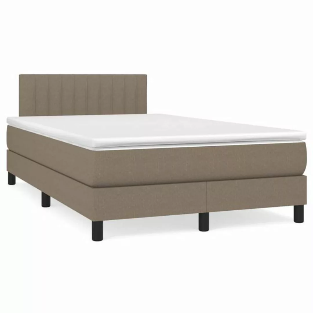 vidaXL Boxspringbett Boxspringbett mit Matratze Hellgrau 120x200 cm Stoff B günstig online kaufen