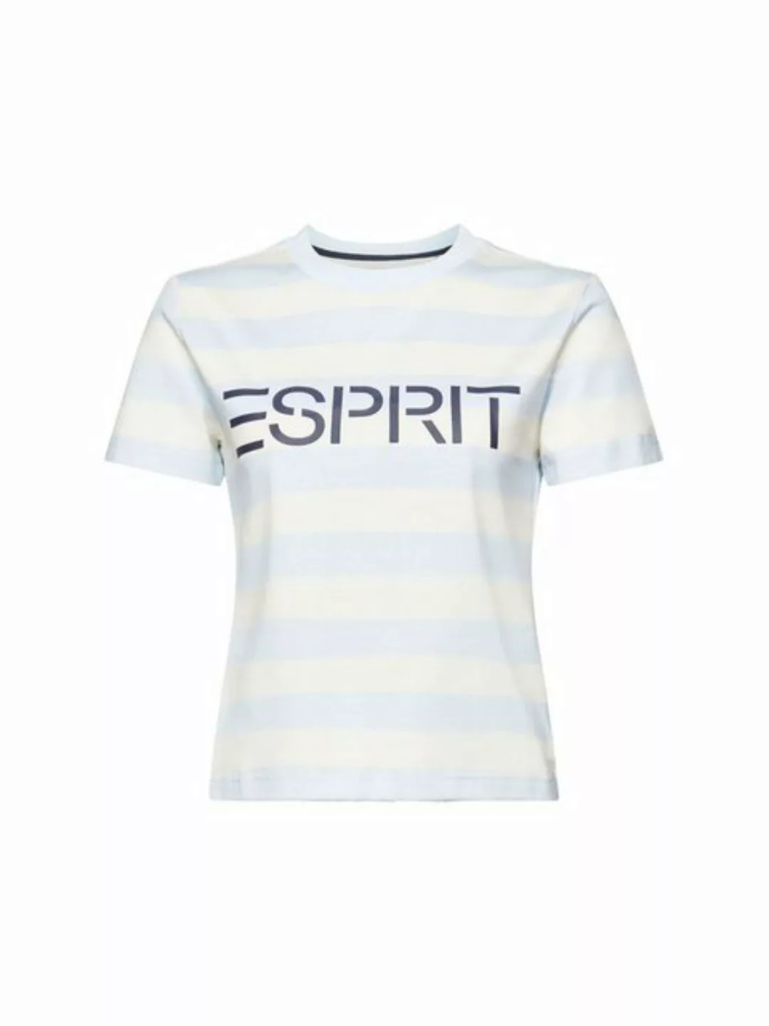 Esprit T-Shirt Gestreiftes Logo-T-Shirt aus Baumwolle (1-tlg) günstig online kaufen