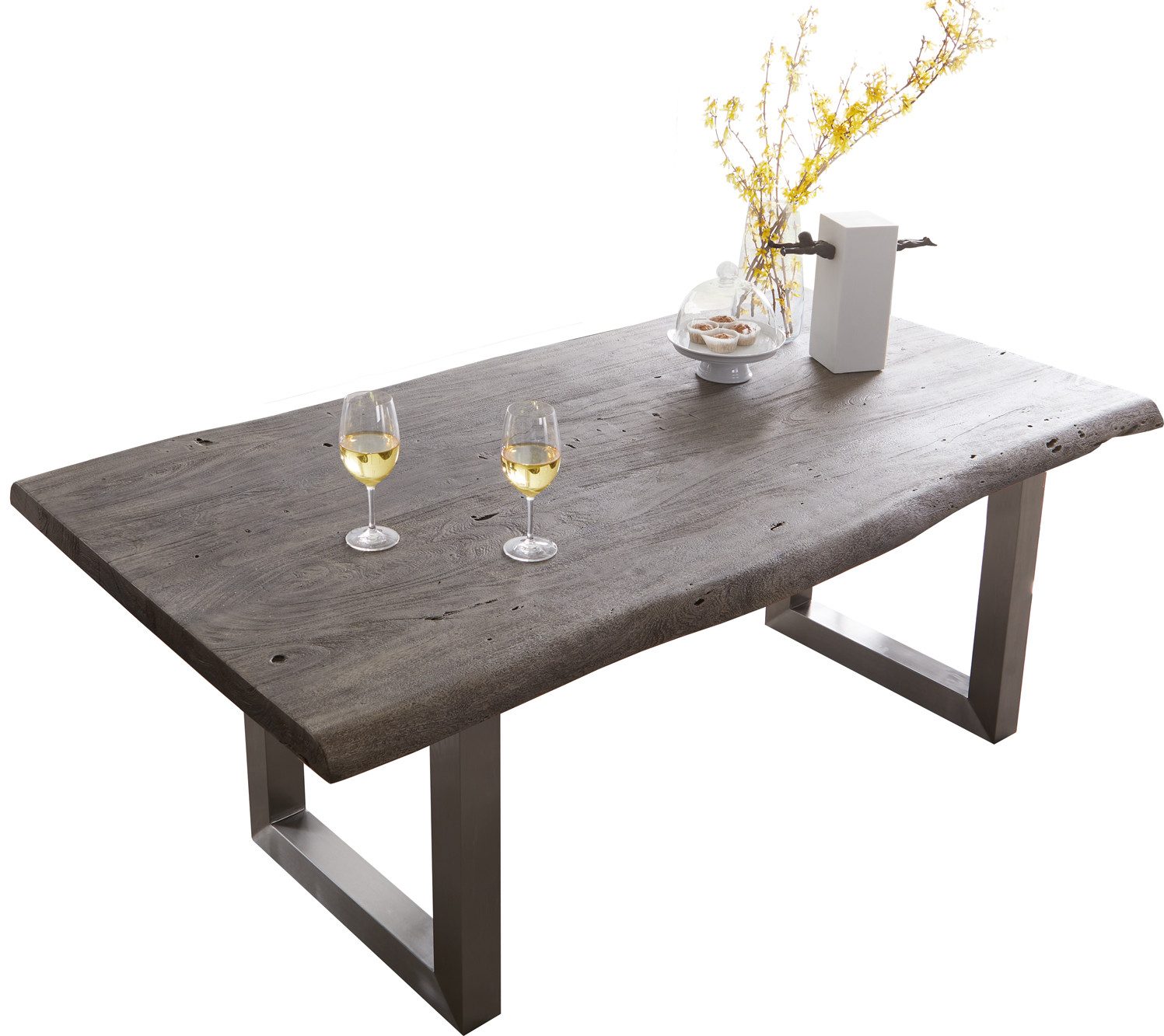 DELIFE Esstisch Edge, Akazie Platin 180x90 günstig online kaufen