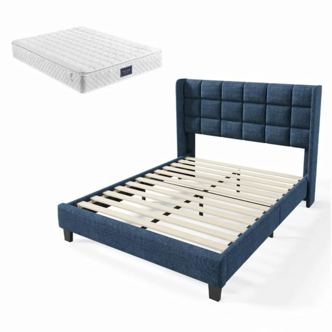 Gotagee Polsterbett Doppelbett Lattenrost 140x200 Jugendbett Bettgestell Bl günstig online kaufen