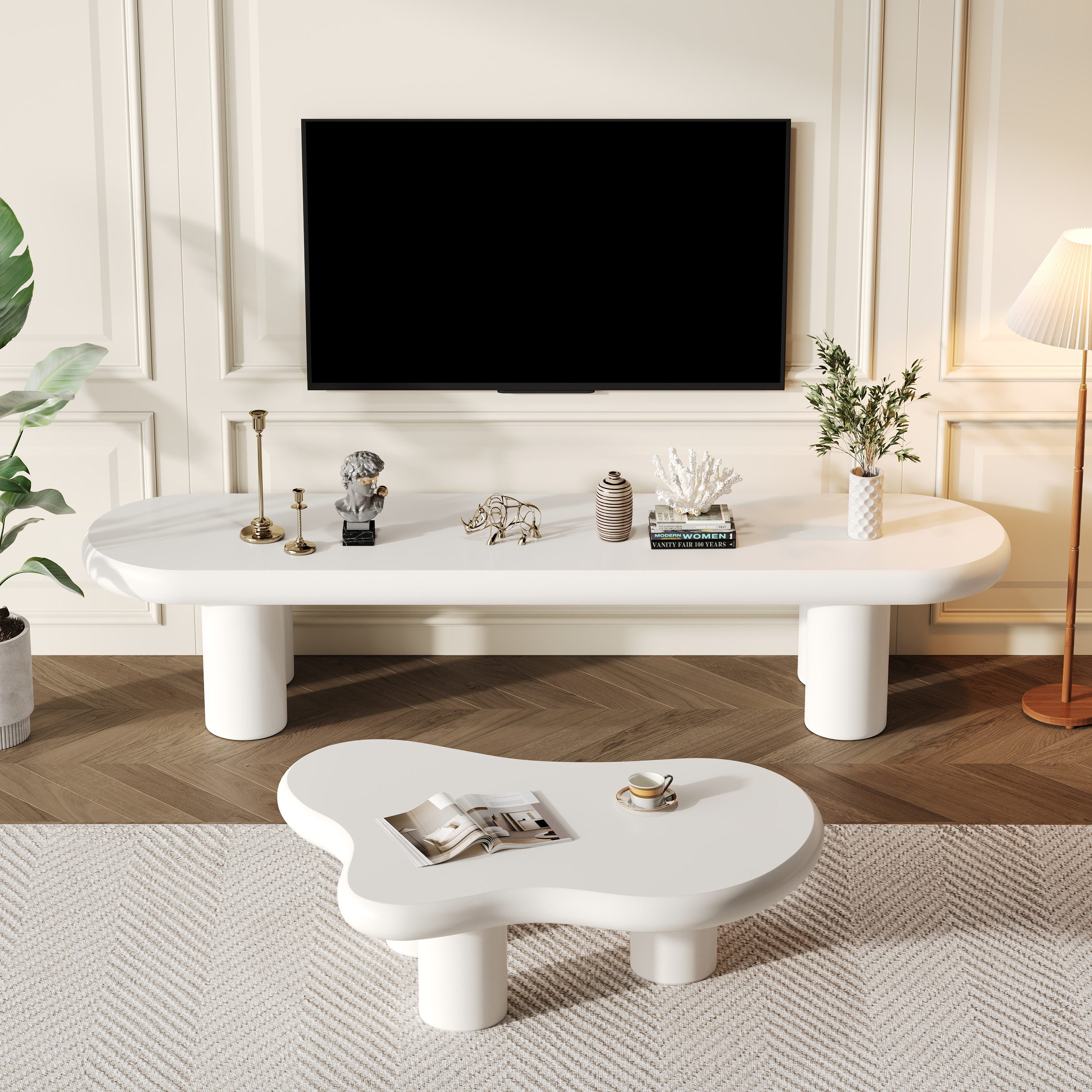 HAUSS SPOLE Wohnzimmer-Set TV-Schrank mit Wolken-Couchtisch-Set günstig online kaufen