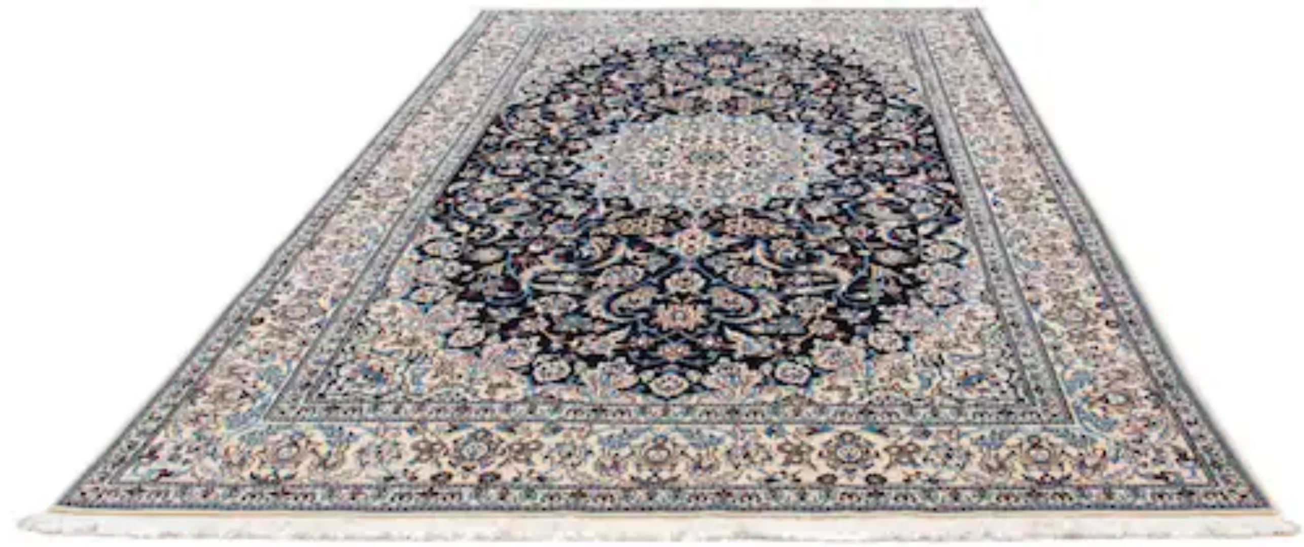 morgenland Wollteppich »Nain 9la Medaillon Blu scuro 291 x 200 cm«, rechtec günstig online kaufen