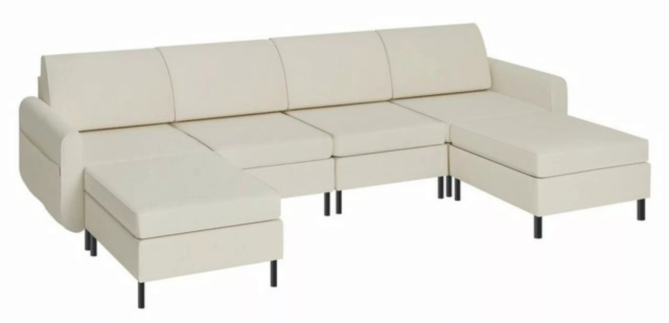 SONGMICS HOME 3-Sitzer, 6 Teile, Modulares Sofa, 6-Sitzer, Schlafsofa, U-fö günstig online kaufen