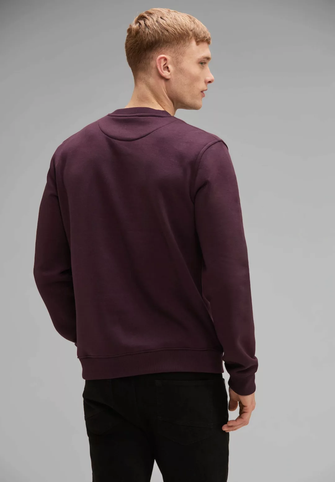 STREET ONE MEN Sweatshirt in Unifarbe günstig online kaufen