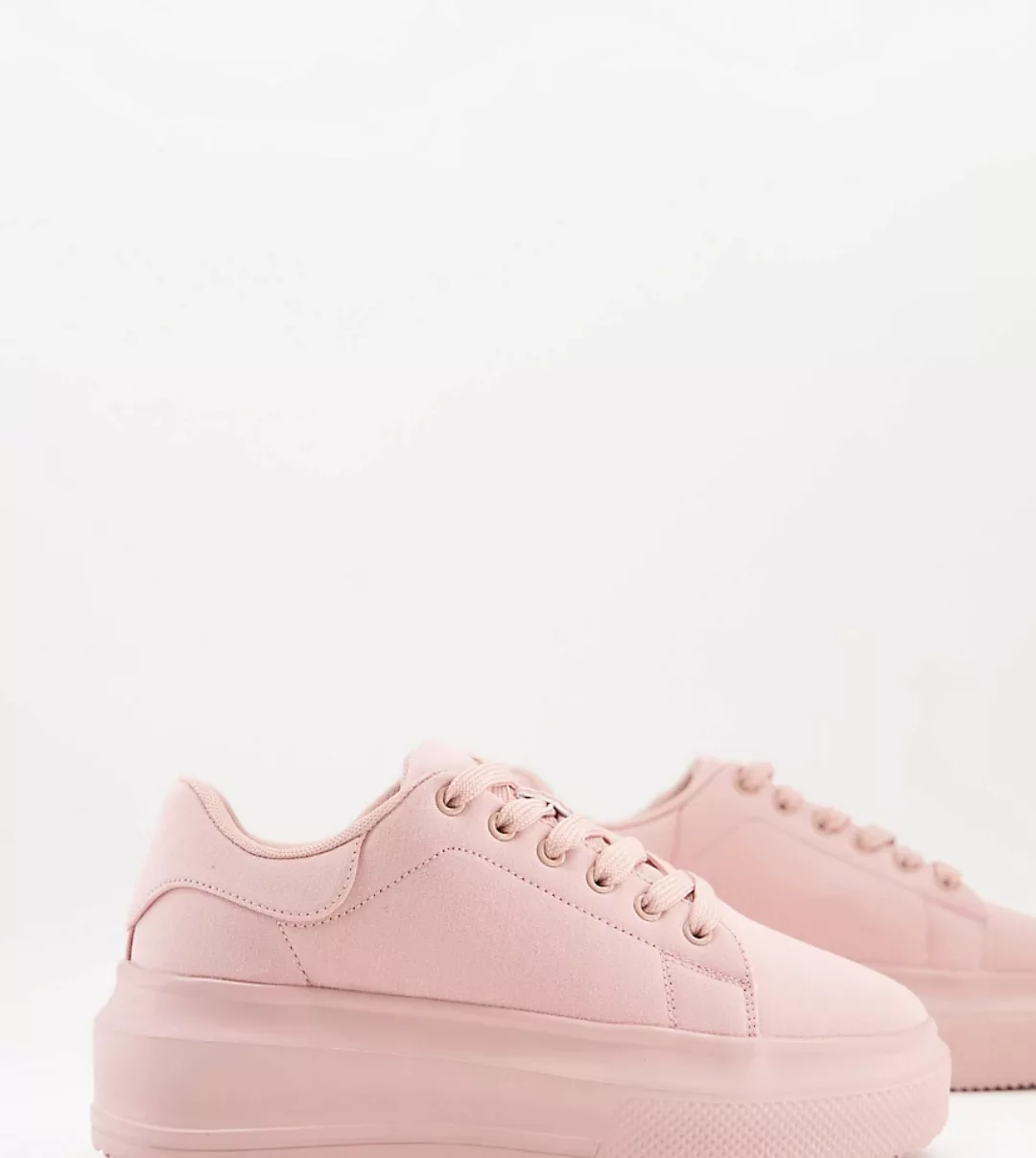 ASOS DESIGN Wide Fit – Dorina – Sneaker in Beige mit klobiger Sohle-Neutral günstig online kaufen