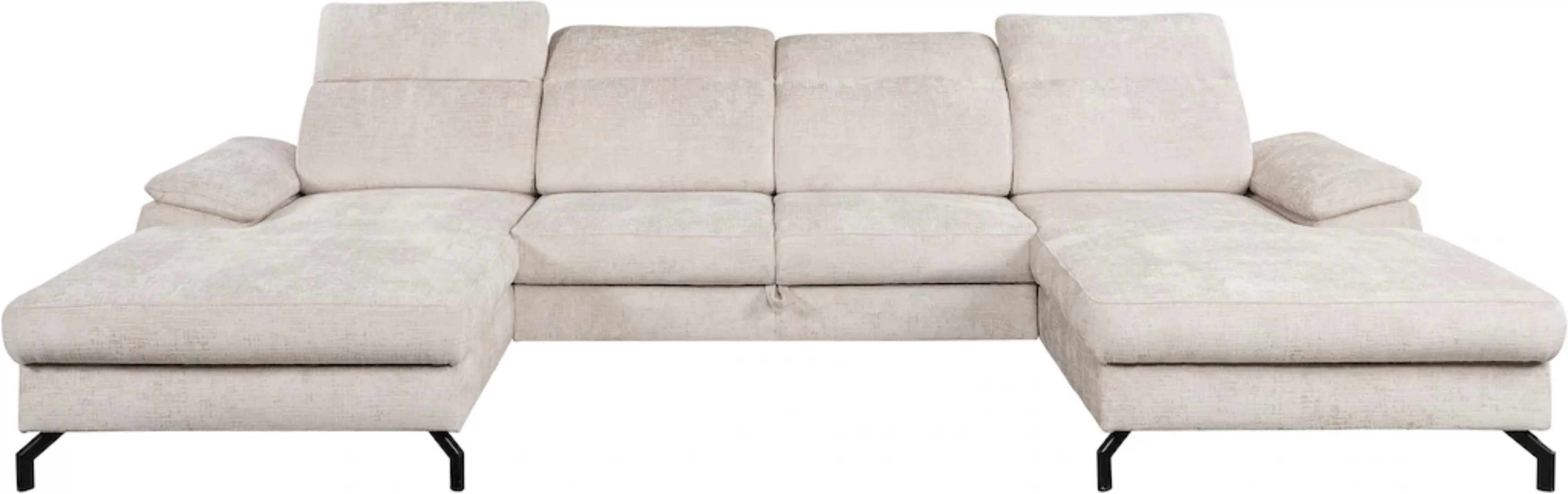 WERK2 Wohnlandschaft "Slavio U-Form", Modernes U-Sofa mit Schlaffunktion, B günstig online kaufen