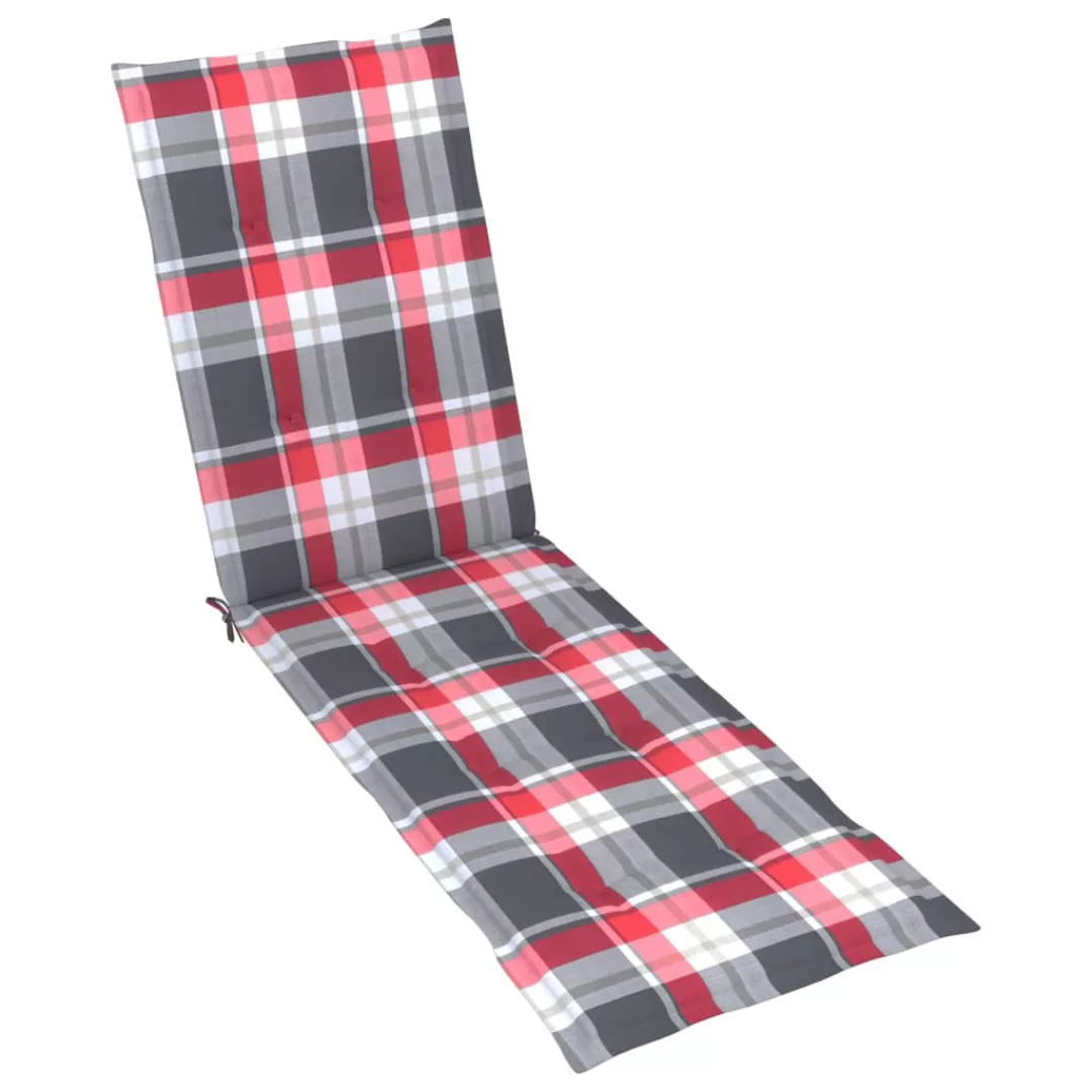 Liegestuhl-auflage Rotes Karomuster (75+105)x50x4 Cm günstig online kaufen