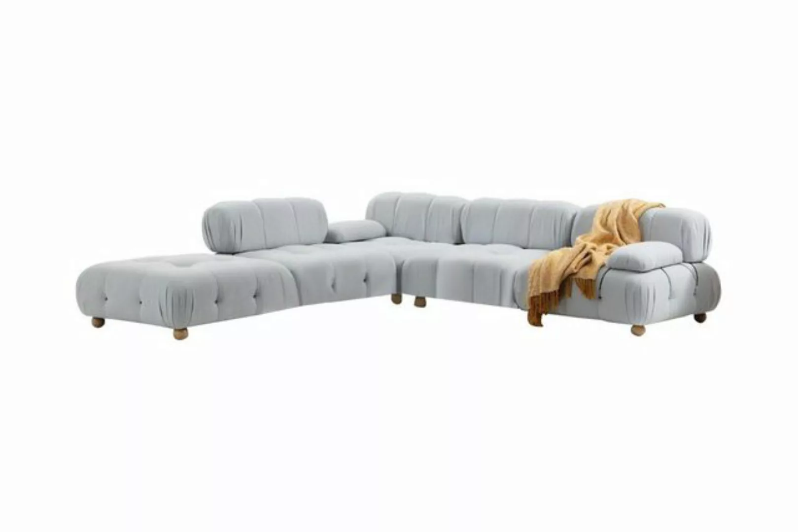 JVmoebel Ecksofa Ecksofa Sofa Stoff Wohnzimmer Sofas Eck Grau Modern Polyes günstig online kaufen