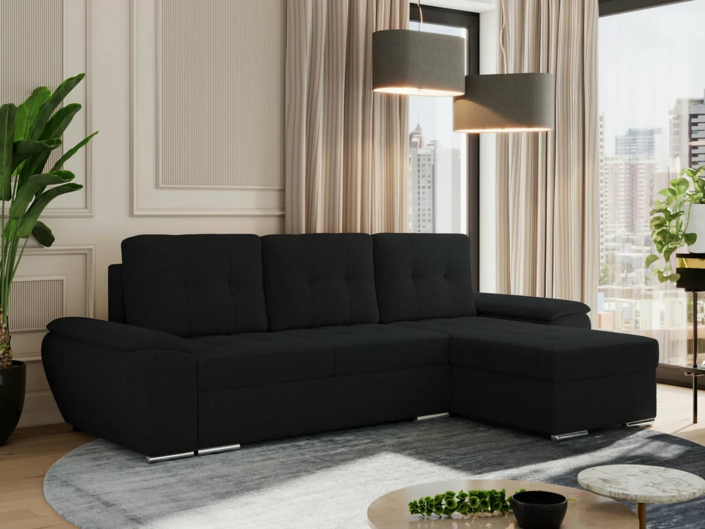 MKS MÖBEL Ecksofa UMBRIA L, Set, Schlafsofa, T30-Schaum, Wellenfedern, Meta günstig online kaufen