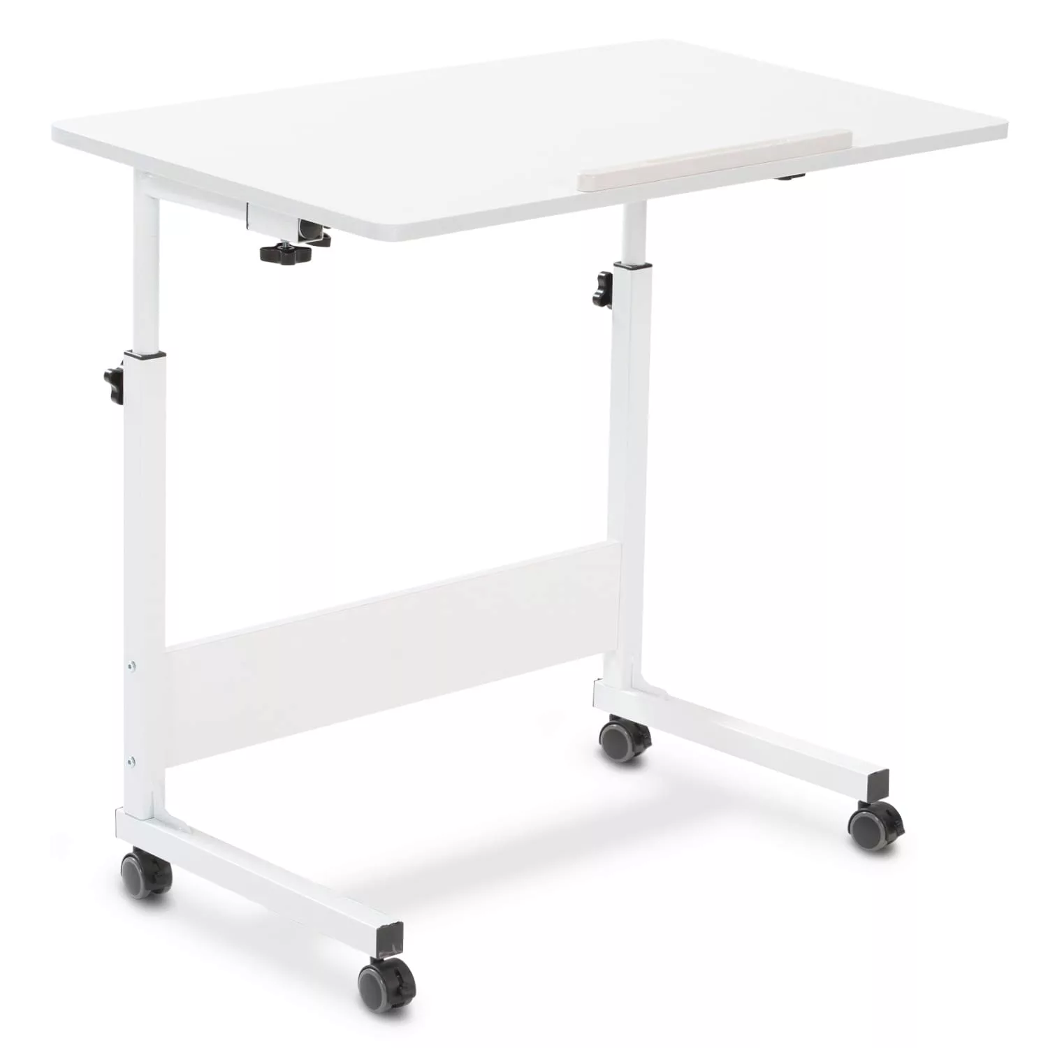 Büro- und Beistelltisch, höhenverstellbar 65,5-90 cm, mit Rollen, weiß günstig online kaufen